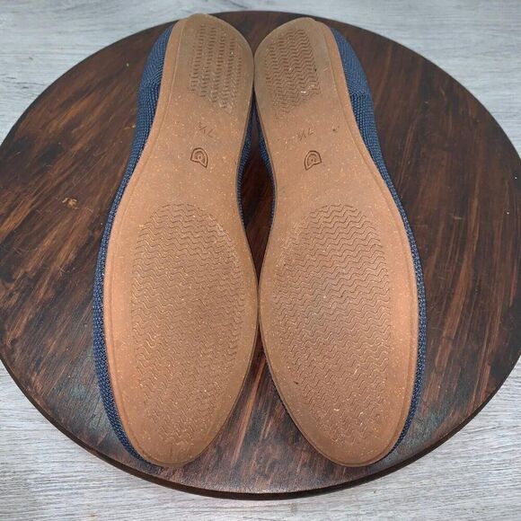 Rothy’s The Flat Women’s 7.5 Rounded Toe Shoes Navy Neautral Washable Slip On - Picture 9 of 10